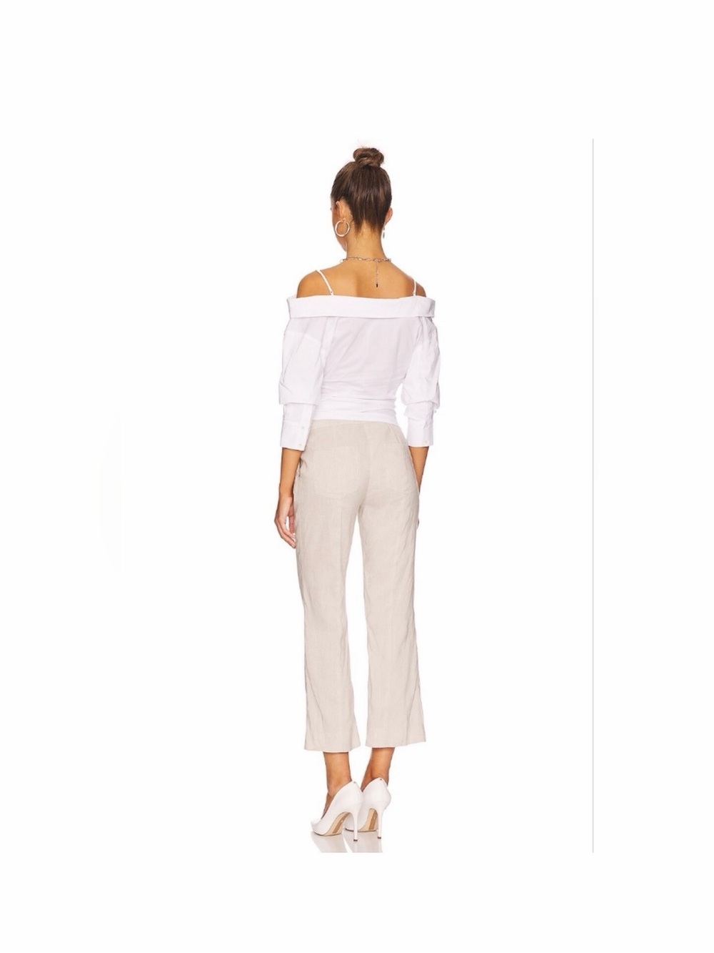Jonathan Simkhai White & Beige Off-Shoulder Jumpsuit - Picture 8 of 10